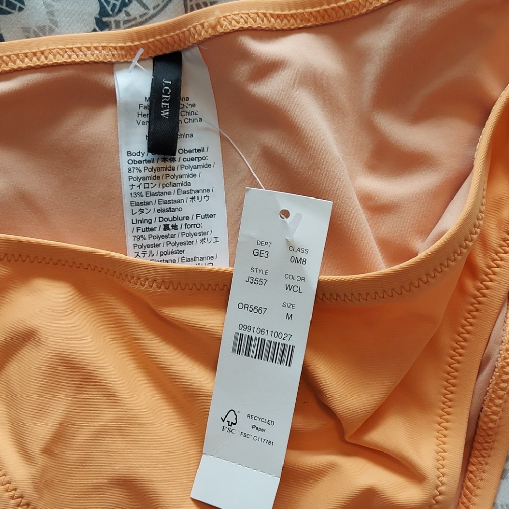 J. Crew orange bikini bottom size M - Picture 2 of 5